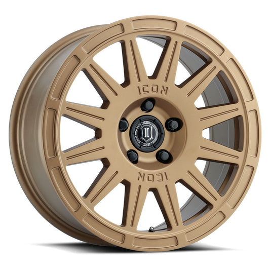 ICON Alloys Ricochet 17x8 5x100 +38mm Satin Gold Wheel — image 1