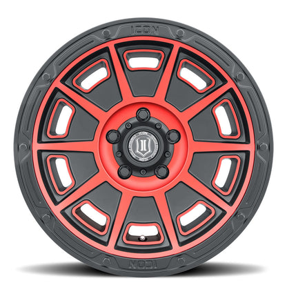 ICON Alloys Victory 17x8.5 5x4.5 0mm Satin Black with Red Tint Wheel — image 2