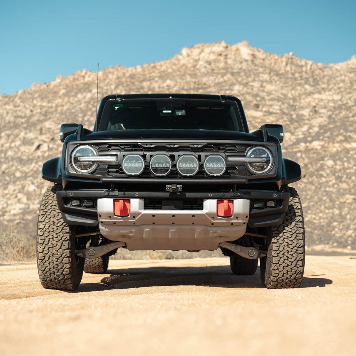 Ford Bronco Tube Push Bar fits only on the Ford modular front bumper