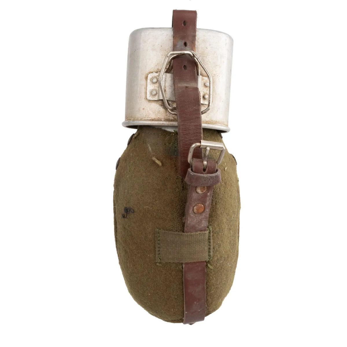 Romanian Wool-Covered Field Canteen with Aluminum Cup, Issued