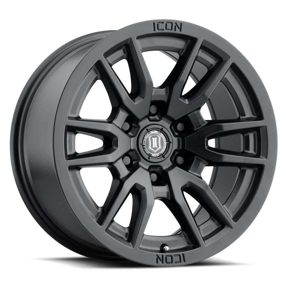 ICON Alloys Vector 6 17x8.5 6x135 +6mm Satin Black Wheel — image 1