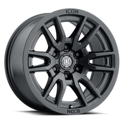 ICON Alloys Vector 6 17x8.5 6x135 +6mm Satin Black Wheel — image 1
