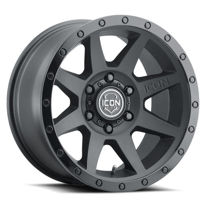 ICON Alloys Rebound 17x8.5 5x150 +25mm Double Black Wheel — image 1