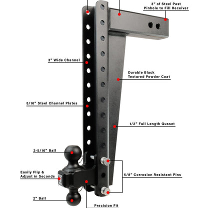 BulletProof Hitches 3.0" Heavy Duty 20" Drop/Rise Hitch — image 3