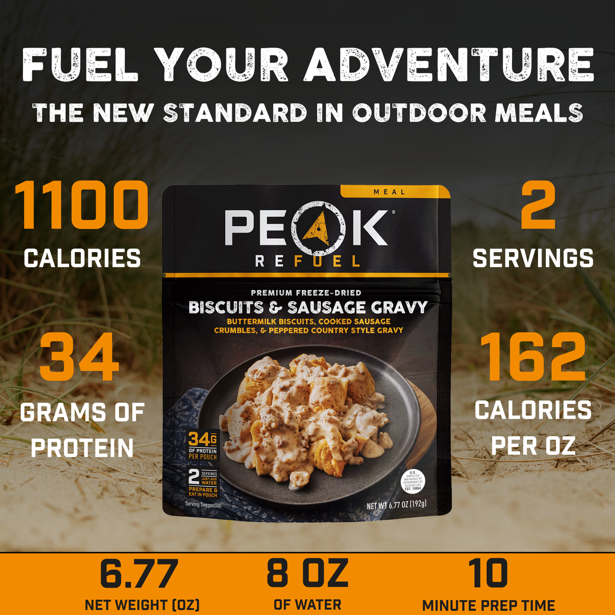 Peak Refuel Biscuits and Sausage Gravy Freeze-Dried Breakfast — image 3