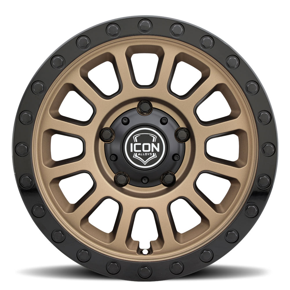 ICON Alloys Hulse 17x8.5 5x150 +25mm Satin Bronze Gloss Black Lip Wheel — image 2