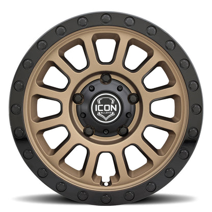 ICON Alloys Hulse 17x8.5 5x150 +25mm Satin Bronze Gloss Black Lip Wheel — image 2