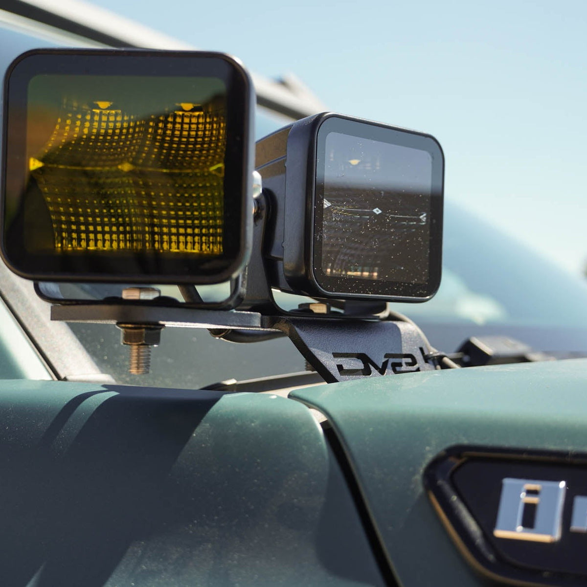 Amber and Clear light pods on the 6th Gen Toyota 4Runner Ditch Light Brackets