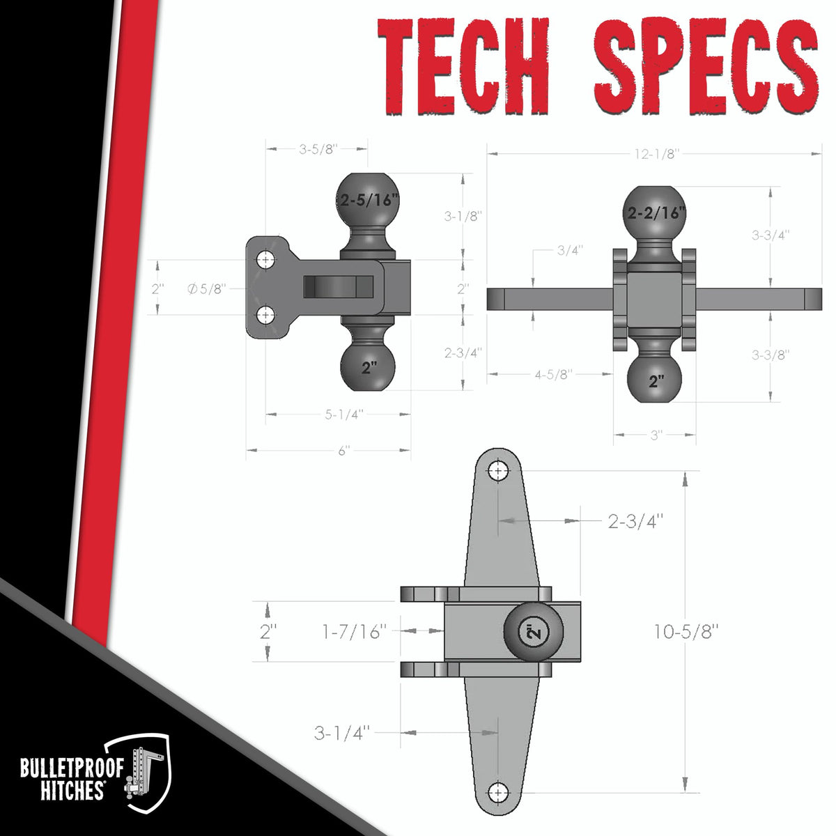 BulletProof Hitches Medium Duty Sway Control Dual Ball Mount — image 6