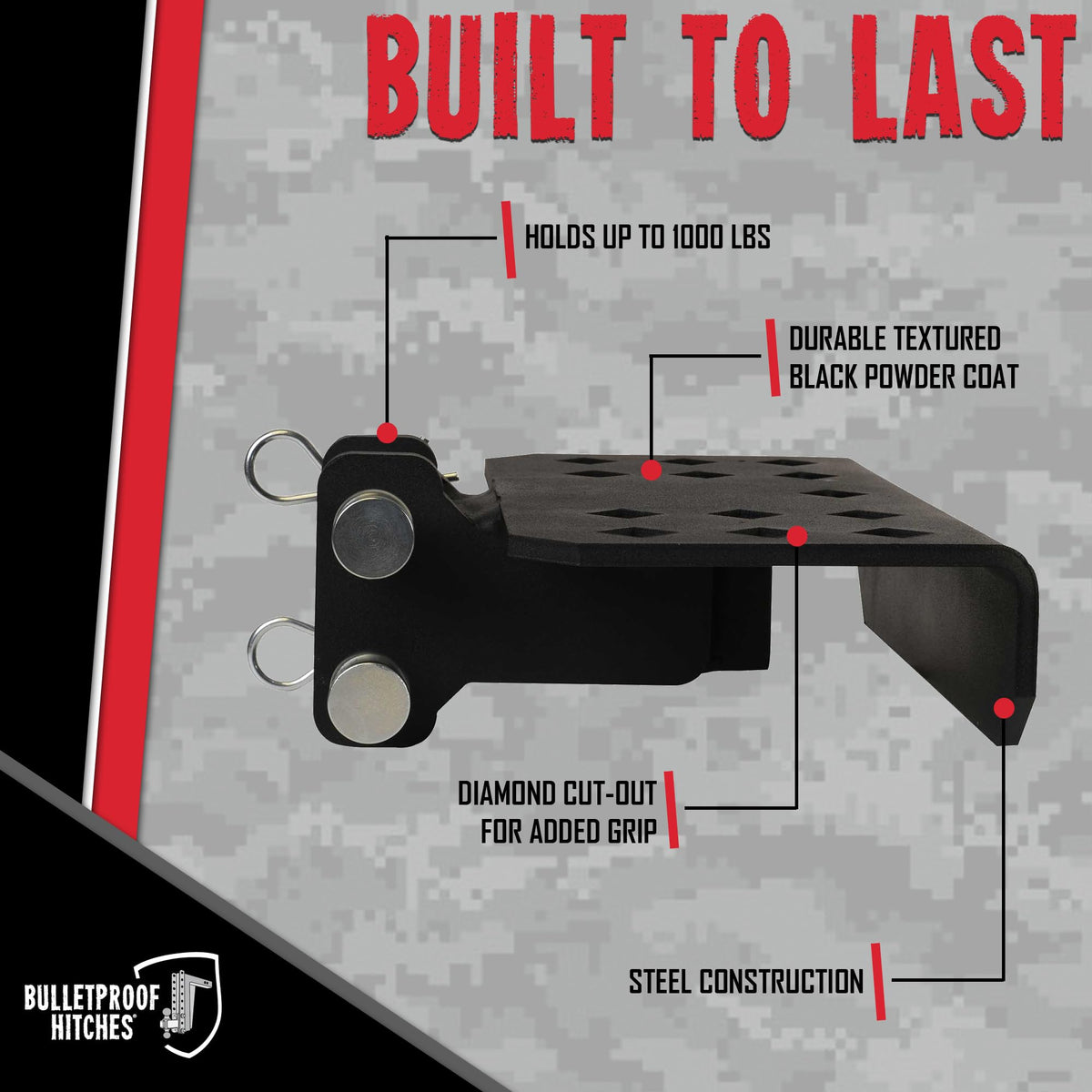 BulletProof Hitches Hitch Step Attachment 1,000 lb Rated — image 2