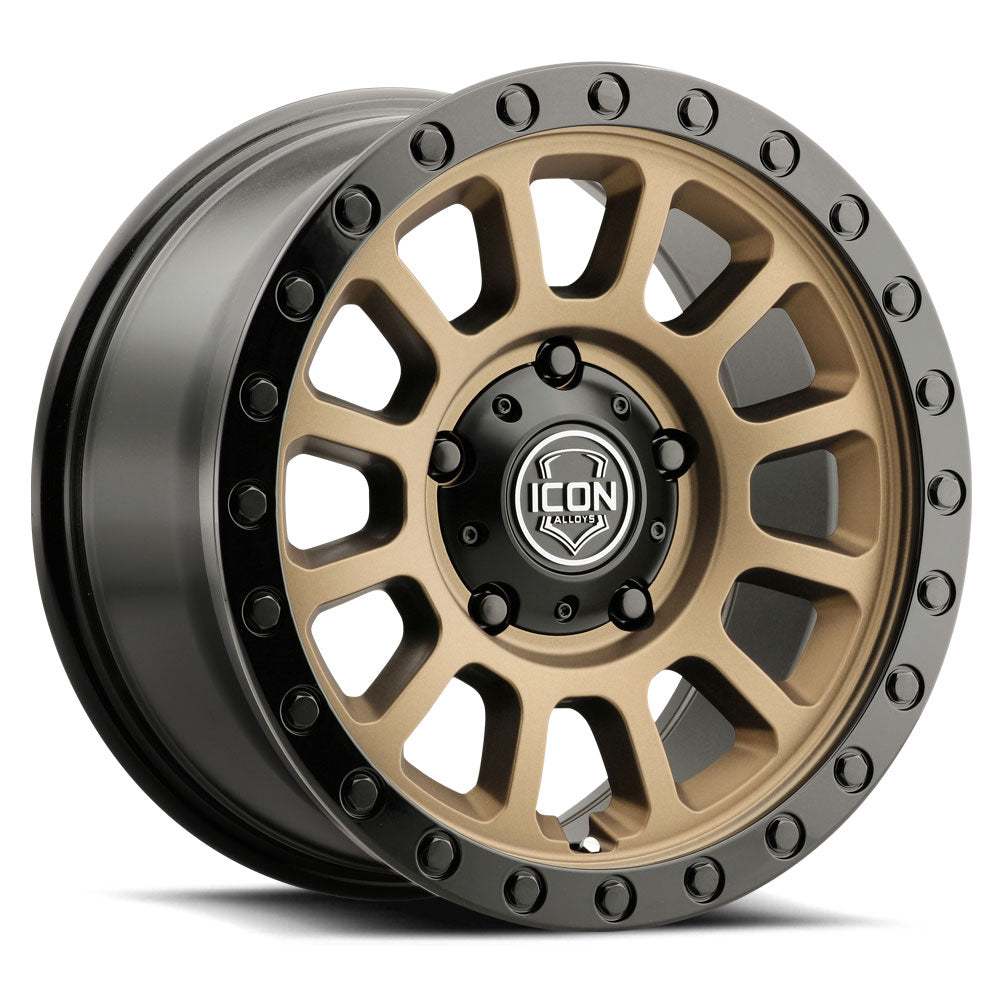 ICON Alloys Hulse 17x8.5 5x150 +25mm Satin Bronze Gloss Black Lip Wheel — image 1
