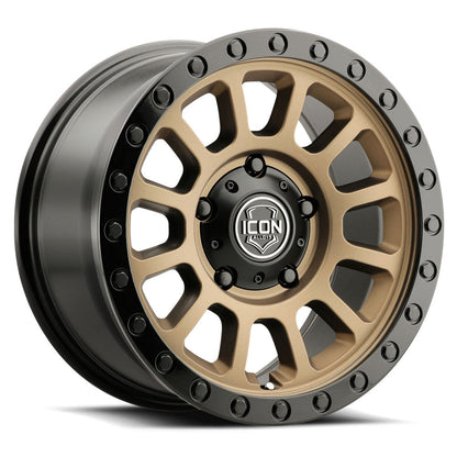 ICON Alloys Hulse 17x8.5 5x150 +25mm Satin Bronze Gloss Black Lip Wheel — image 1