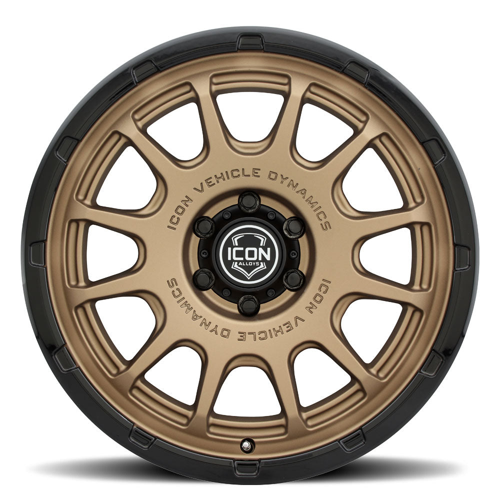 ICON Alloys Rancho 20x9 6x135 +16mm Satin Bronze Gloss Black Lip Wheel — image 2