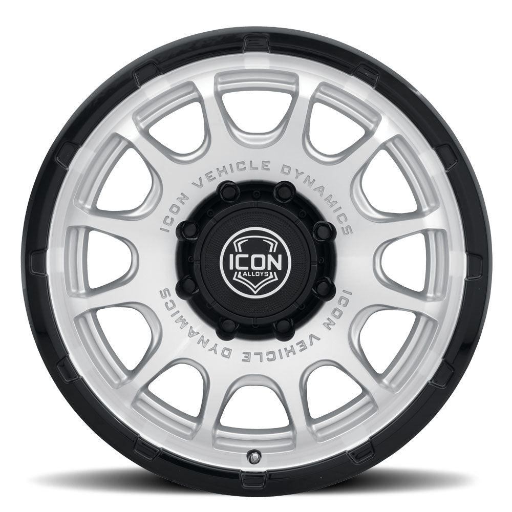ICON Alloys Rancho 20x9 8x170 +6mm Silver Machined Gloss Black Lip Wheel — image 2