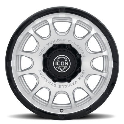 ICON Alloys Rancho 20x9 8x170 +6mm Silver Machined Gloss Black Lip Wheel — image 2