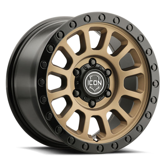 ICON Alloys Hulse 18x9 6x5.5 +25mm Satin Bronze Gloss Black Lip Wheel — image 1