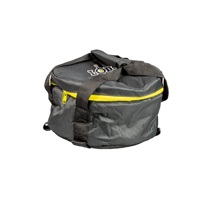 Tote bag with 2 handles connected together on top to facilitate carrying.