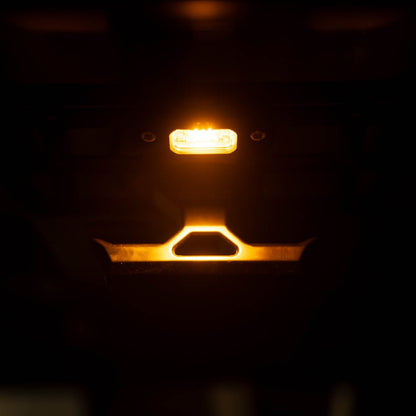 Elite White/Amber Push Button Dome Light turned on in dark vehicle