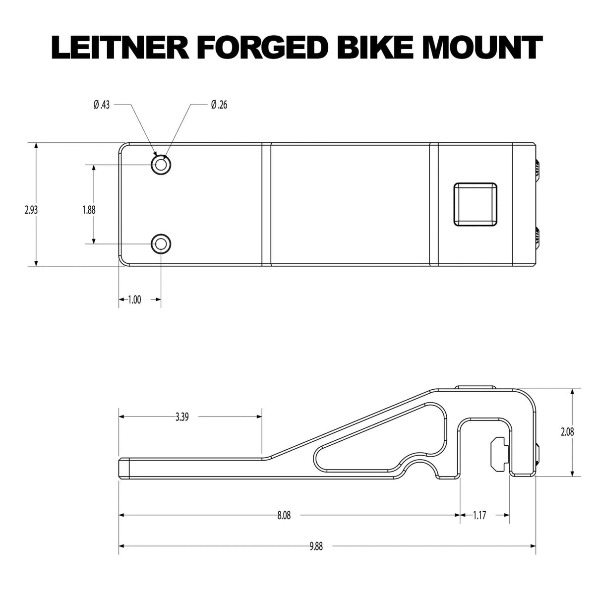 Leitner Designs Forged Bike Mount installed on ACS bed rack