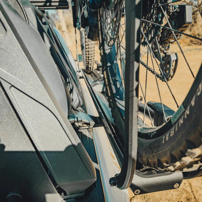 Leitner Designs Forged Bike Mount with bike loaded, lifestyle photo