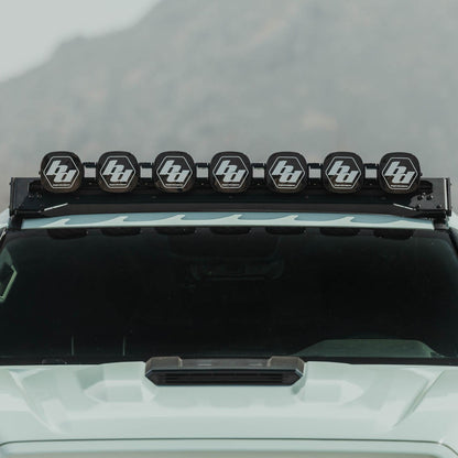 Toyota 4Runner with Baja Designs Linkable Lightbar installed using Baja Designs Linkable Lightbar Mount for DV8 Roof Rack Light Option