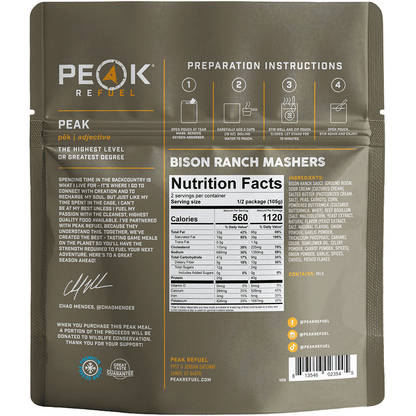 Peak Refuel Bison Ranch Mashers Freeze-Dried Meal — image 2