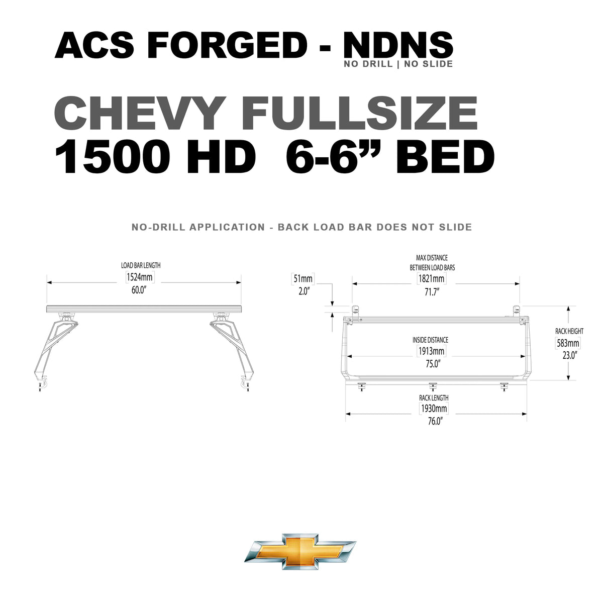 Chevrolet 1500 6'6" ft. Bed | Chevrolet 1500 ACS FORGED 6'6" ft. Bed - Leitner Designs