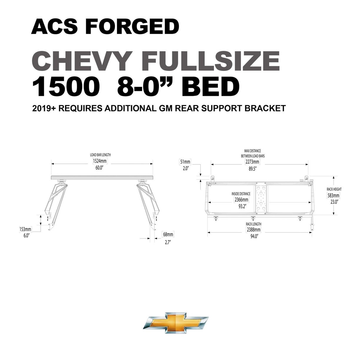 Chevrolet 1500 8' ft. Bed | Chevrolet 1500 ACS FORGED 8' ft. Bed - Leitner Designs
