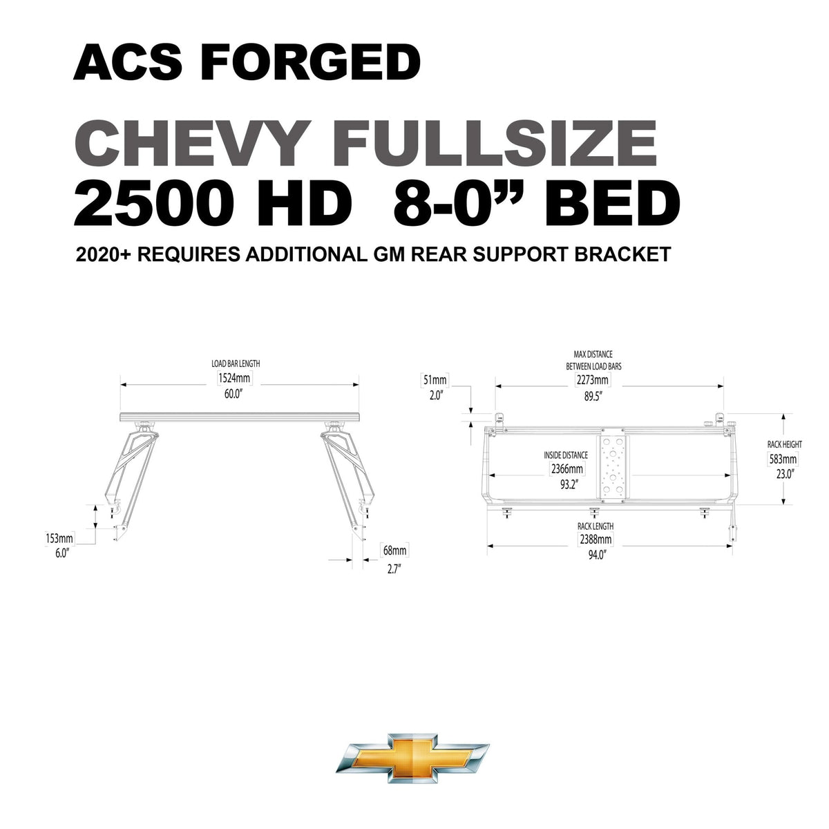 Chevrolet 2500 8' ft. Bed | Chevrolet 2500 ACS FORGED 8' ft. Bed - Leitner Designs