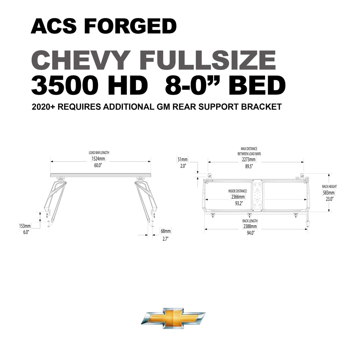 Chevrolet 3500 8' ft. Bed | Chevrolet 3500 ACS FORGED 8' ft. Bed - Leitner Designs