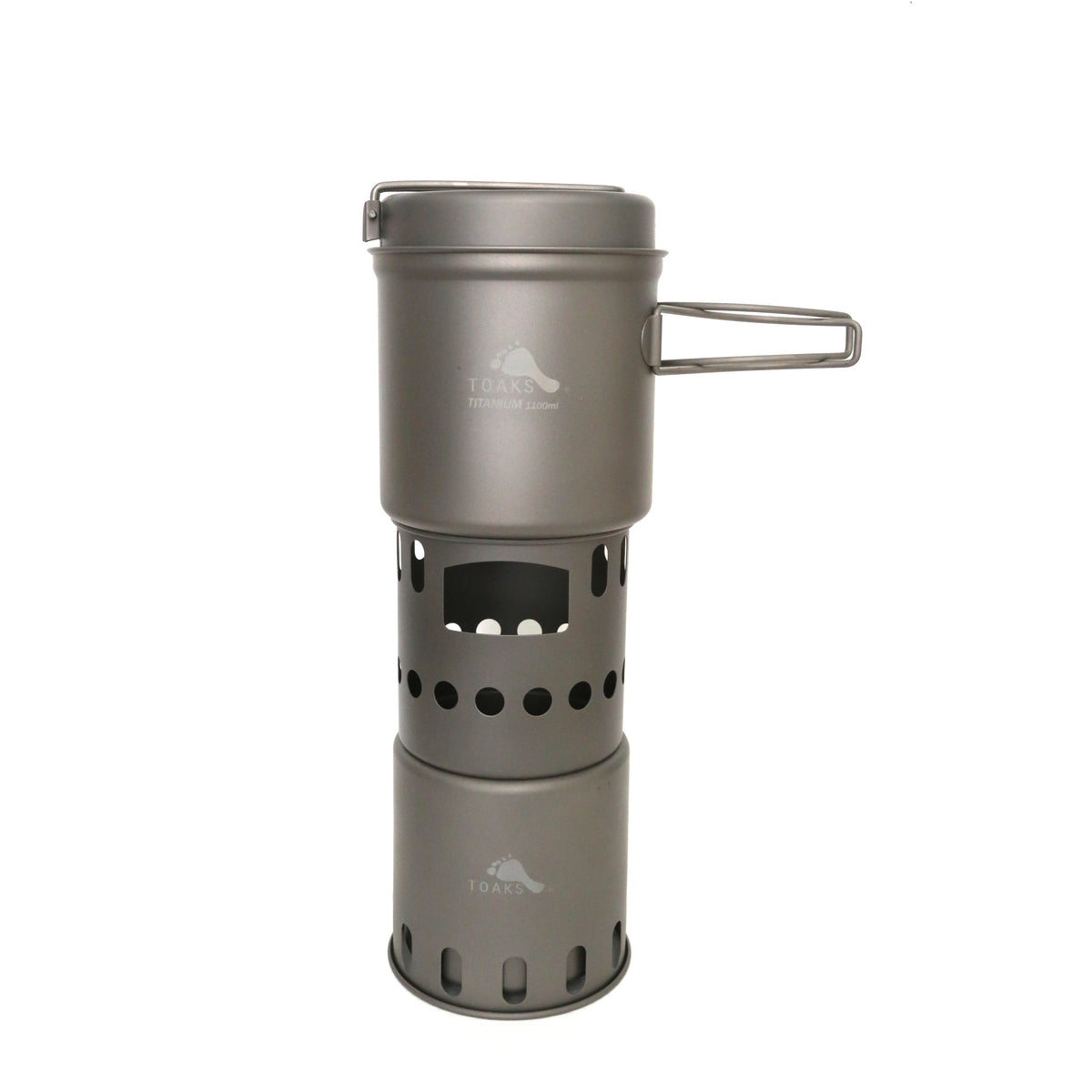 TOAKS Titanium 1100ml Pot with Pan and Wood Burning Stove Combo Set — image 1
