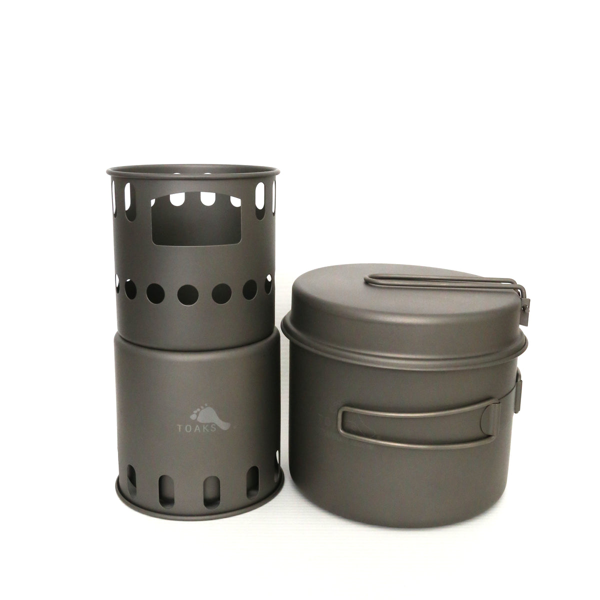 TOAKS Titanium 1600ml Pot with Pan and Wood Burning Stove Combo Set — image 2