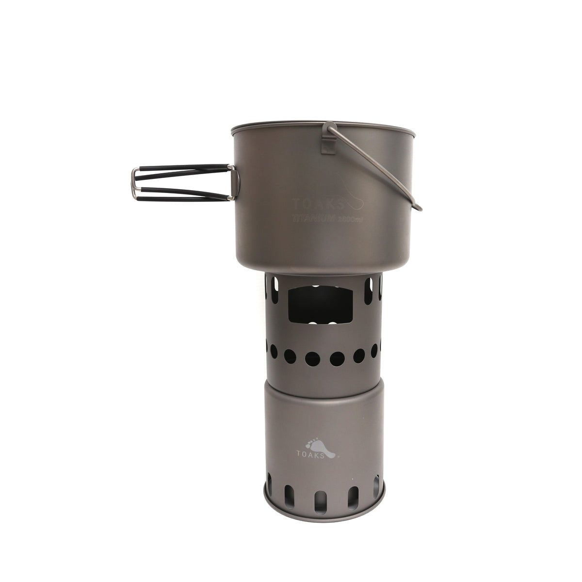TOAKS Titanium 1600ml Bail Handle Pot and Wood Burning Stove Combo — image 1