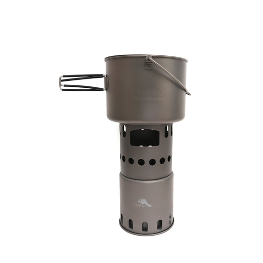 TOAKS Titanium 1600ml Bail Handle Pot and Wood Burning Stove Combo — image 1