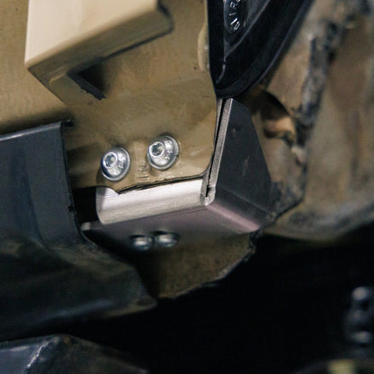 Close up view of lower mount for C4's High Clearance Fender Liners kit for 5th Generation 4Runners.