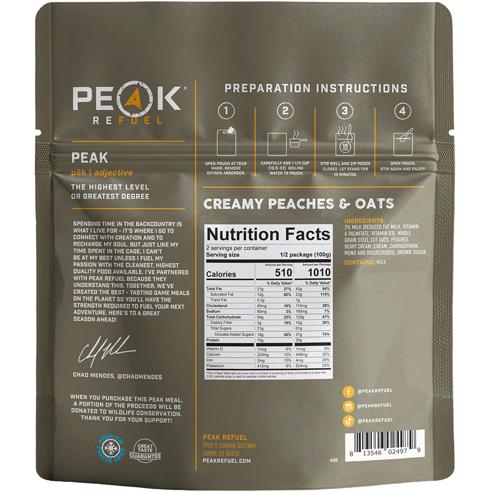 Peak Refuel Creamy Peaches and Oats Freeze-Dried Breakfast — image 2