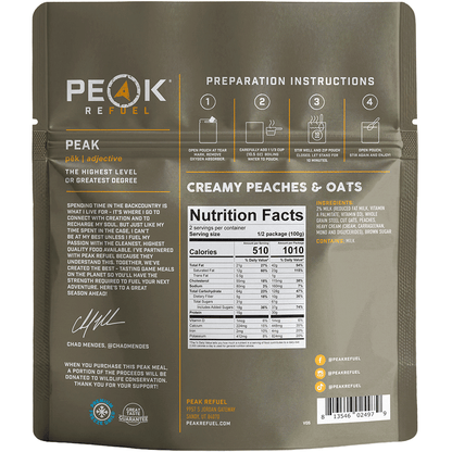 Peak Refuel Creamy Peaches and Oats Freeze-Dried Breakfast — image 2