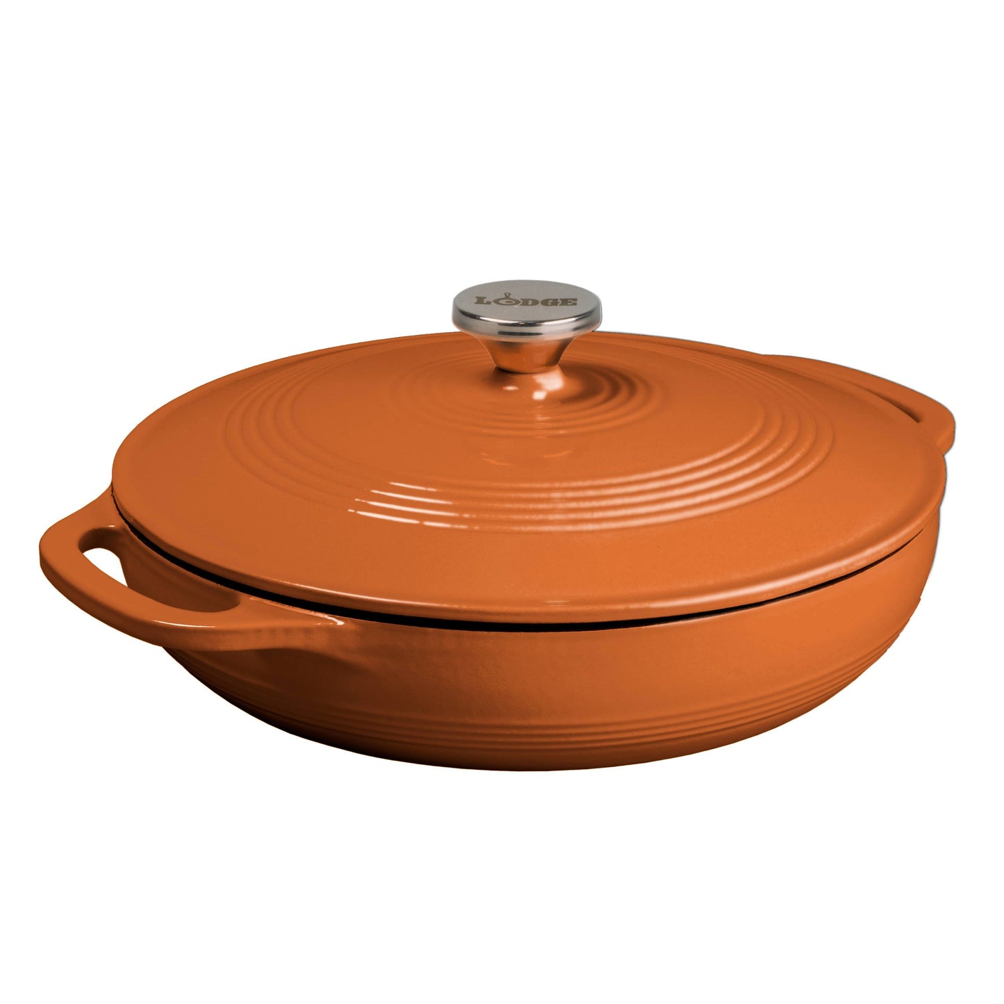 Pumpkin enameled braiser.