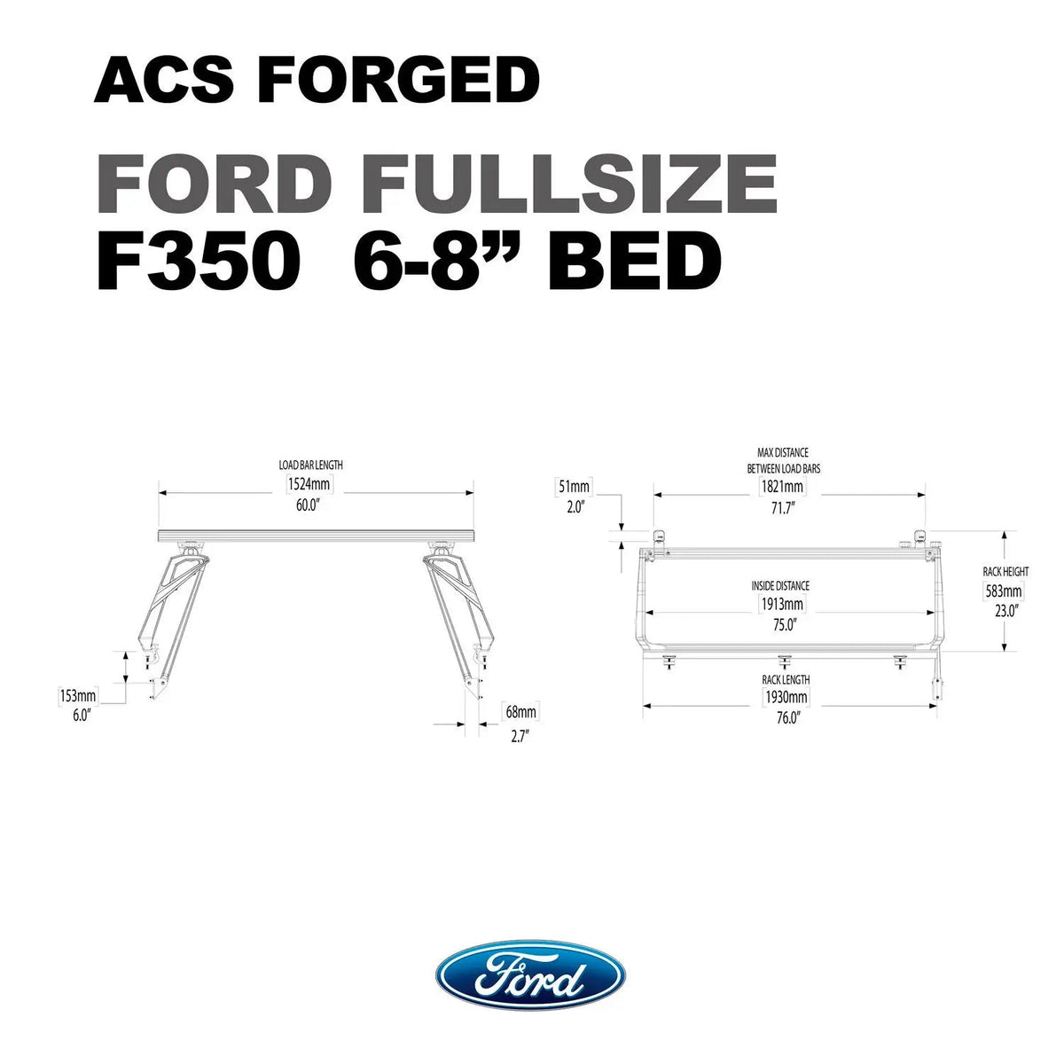 Ford F-350 6'8" ft. Bed | Ford F-350 ACS FORGED 6'8" ft. Bed - Leitner Designs