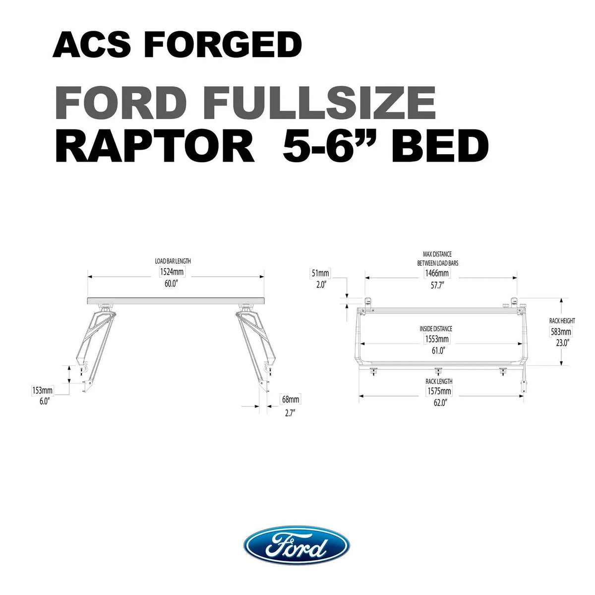 Ford Raptor 5'6" ft. Bed | Ford Raptor ACS FORGED 5'6" ft. Bed - Leitner Designs
