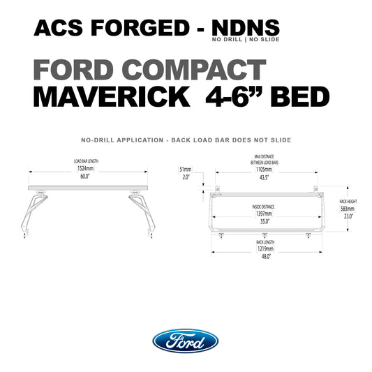 Ford Maverick 4'6" ft. Bed | Ford Maverick ACS FORGED 4'6" ft. Bed - Leitner Designs