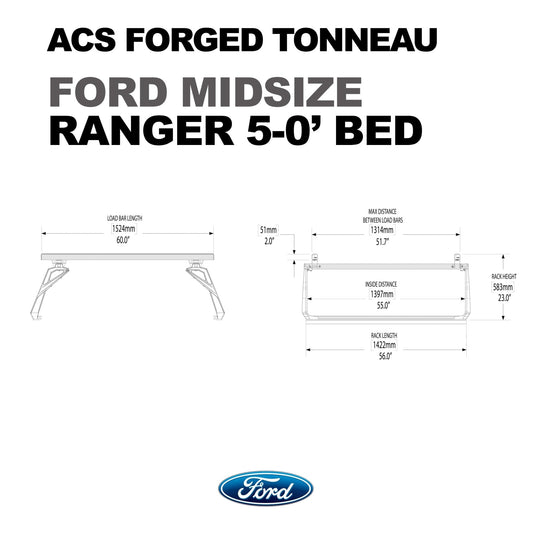Ford Ranger 5' ft. Bed | Ford Ranger ACS FORGED 5' ft. Bed - Leitner Designs