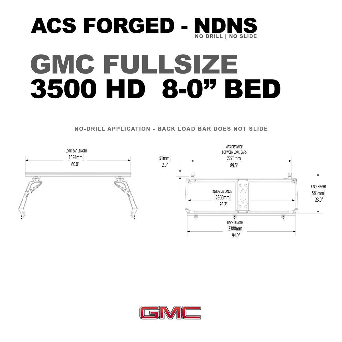 Gmc 3500 8' ft. Bed | Gmc 3500 ACS FORGED 8' ft. Bed - Leitner Designs