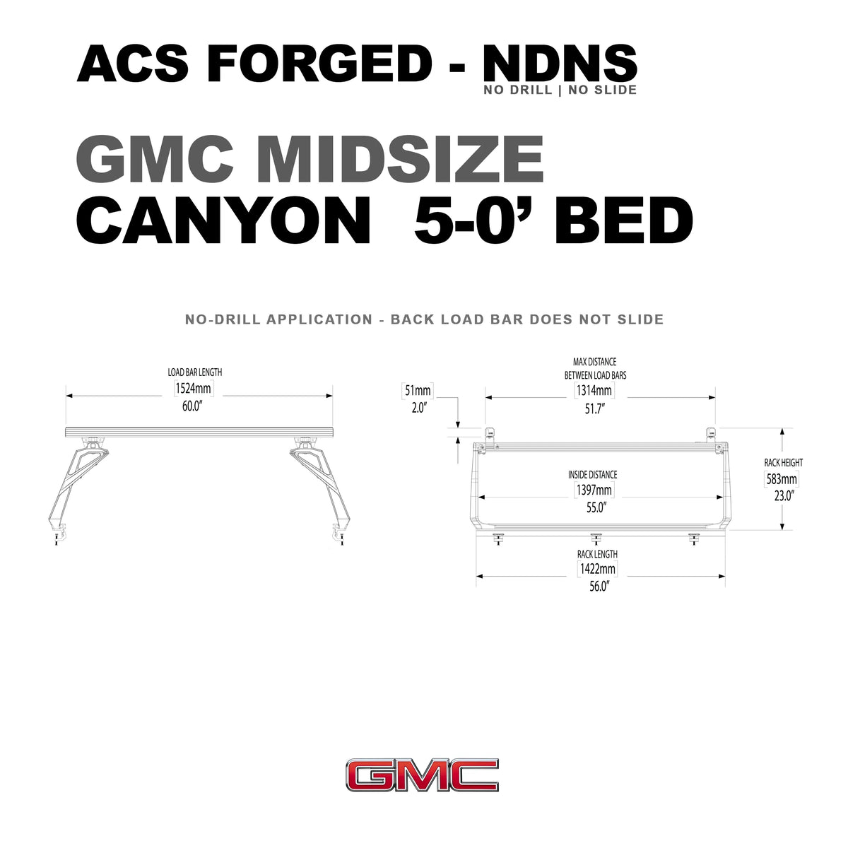 Gmc Canyon 5' ft. Bed | Gmc Canyon ACS FORGED 5' ft. Bed - Leitner Designs