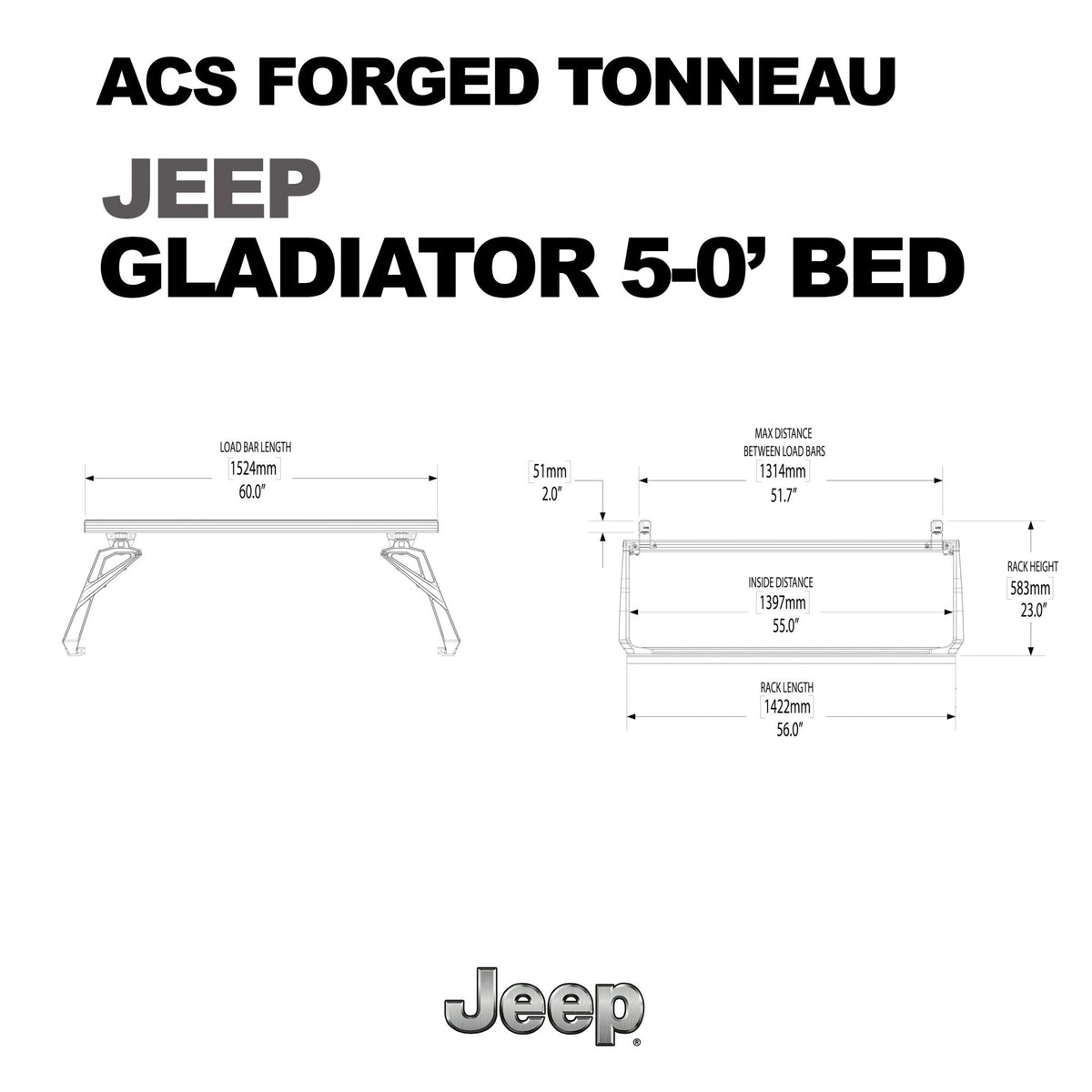 Jeep Gladiator 5' ft. Bed | Jeep Gladiator ACS FORGED 5' ft. Bed - Leitner Designs