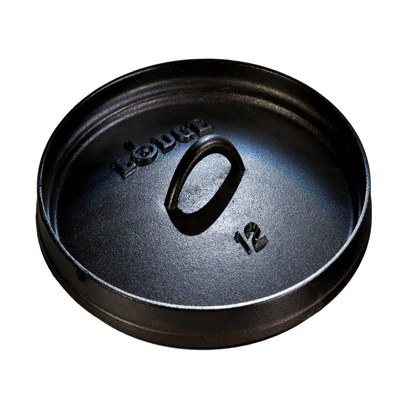 Black lid with a handle on a white background