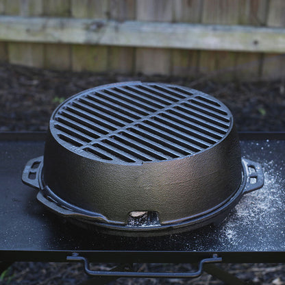 Kickoff grill on cooking table.