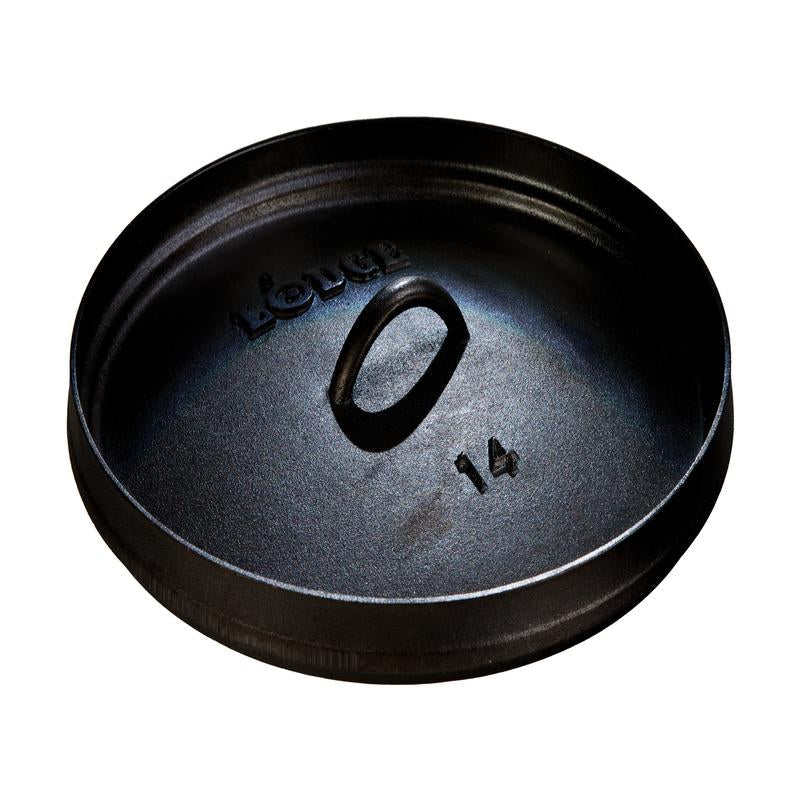 Black lid with a handle on a white background