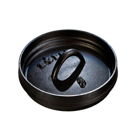 Black lid with a handle on a white background