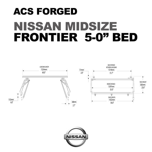 Nissan Frontier 5' ft. Bed | Nissan Frontier ACS FORGED 5' ft. Bed - Leitner Designs